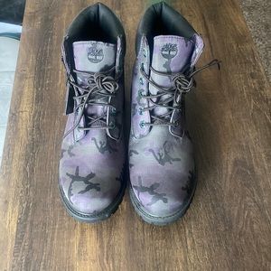 Purple Camouflage Timberland Boots Size US 11